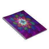 Carnet Fleur psychédélique colorée Art fractal Abstrait (Côté Droit)