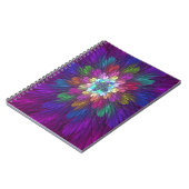 Carnet Fleur psychédélique colorée Art fractal Abstrait (Côté gauche)