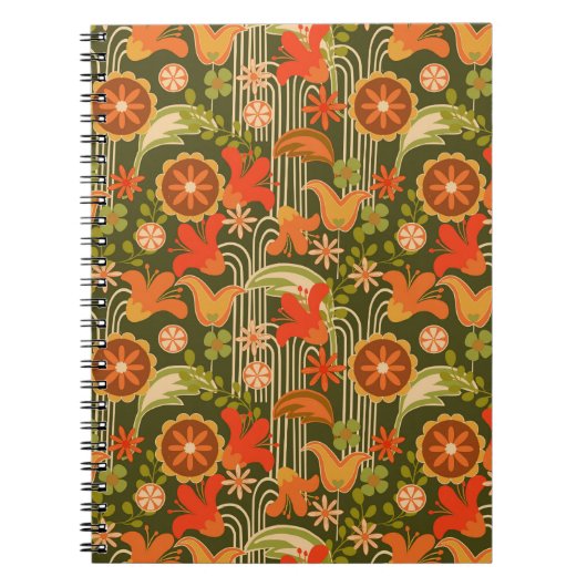 Carnet Fleur rétro - (Devant)