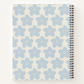 Carnet Fleur Rétro Bleu Clair Et Crème (Dos)