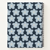 Carnet Fleur Rétro Bleu Clair Et Navy (Dos)