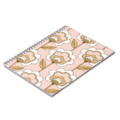 Carnet Fleur rétro : motif vintage sans soudure. (Côté gauche)