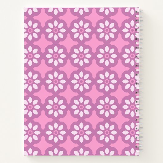 Carnet Fleur Rétro Rose (Dos)