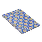 Carnet Fleur rétro Sunrise - bleu, blanc et marron (Côté Droit)