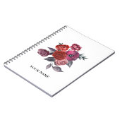 Carnet Fleur romantique en rose profond (Côté gauche)