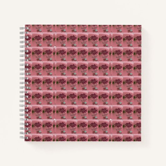 Carnet Fleur rose (Devant)