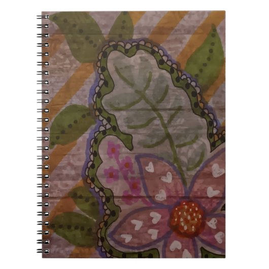 Carnet Fleur Rose Abstraite (Devant)