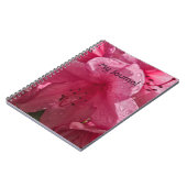 Carnet Fleur rose avec texte (Côté gauche)