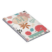 Carnet Fleur rose bleu Brown Monogramme Maman 1ère recett (Côté Droit)