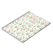 Carnet Fleur rose bleue botanique florale simple (Côté gauche)