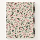 Carnet Fleur rose délicate personnalisée (Dos)