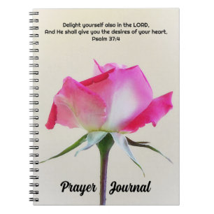 Carnet Fleur rose et blanche Revue de prière