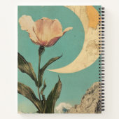 Carnet Fleur rose et lune de croissant (Dos)
