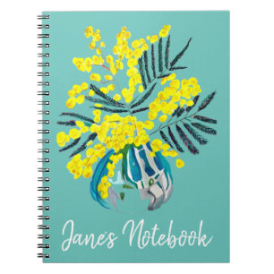 Carnet Fleur rose moderne art d'inspiration japonaise