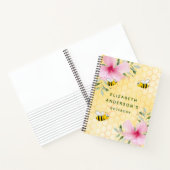 Carnet Fleur rose nid d'abeille jaune (Intérieur)