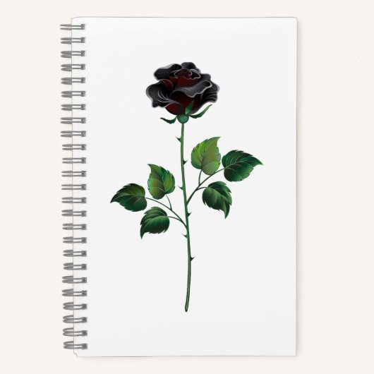 Carnet Fleur rose noire (Recto)