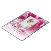 Carnet Fleur rose Peony Célébration de la vie funéraire (Côté gauche)