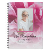 Carnet Fleur rose Peony Célébration de la vie funéraire (Devant)
