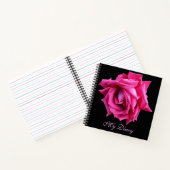 Carnet Fleur rose rose chaud élégant noir tendance (Intérieur)