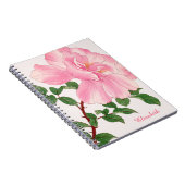 Carnet Fleur rose rose et Feuille vert Monogramme (Côté Droit)