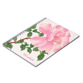 Carnet Fleur rose rose et Feuille vert Monogramme (Côté gauche)