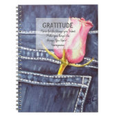 Carnet Fleur rose rose Gratitude (Devant)