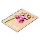 Carnet Fleur rose Verbascum floral blush art (Côté gauche)