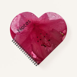Carnet Fleur rose vif avec texte