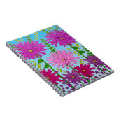 Carnet Fleur rose vif Dessin bleu (Côté Droit)