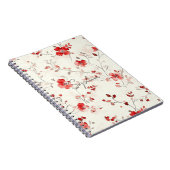 Carnet Fleur Rouge Crème (Côté Droit)