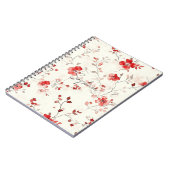 Carnet Fleur Rouge Crème (Côté gauche)