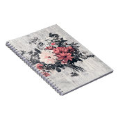 Carnet Fleur rustique et calligraphie - Papier Brown viei (Côté Droit)