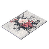 Carnet Fleur rustique et calligraphie - Papier Brown viei (Côté gauche)