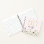 Carnet Fleur sauvage blanc de femme simple 50e anniversai (Intérieur)