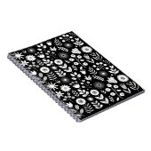 Carnet Fleur sauvage Boho noir et blanc (Côté Droit)
