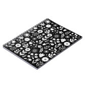 Carnet Fleur sauvage Boho noir et blanc (Côté gauche)