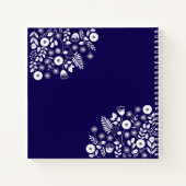 Carnet Fleur sauvage Boho violet et blanc (Dos)