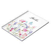 carnet fleur sauvage, carnet de nom personnalisé (Côté gauche)