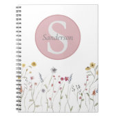 Carnet Fleur sauvage d'aquarelle monogramme (Devant)