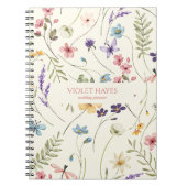 Carnet Fleur Sauvage Élégante Fleur Fleurale Personnalisé (Devant)