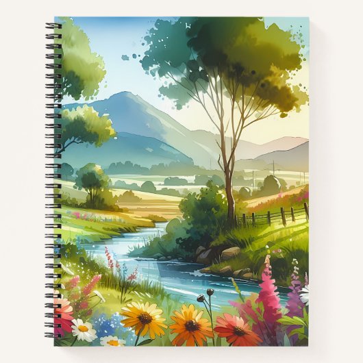 Carnet Fleur sauvage et ruisseau dans la vallée de Spring (Devant)
