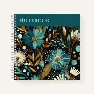 Carnet Fleur sauvage étiquette supérieur - Blooms Turquoi