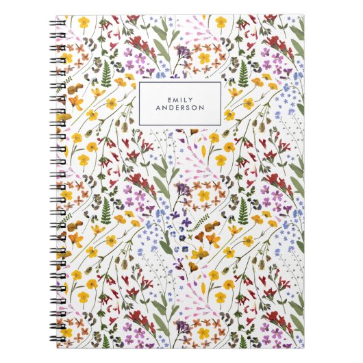 Carnet Fleur sauvage fleurie florale moderne (Devant)