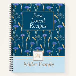 Carnet Fleur sauvage floral bleu Mongoram Recette