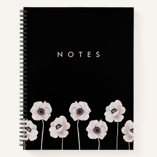 Carnet Fleur sauvage Moody moderne (Devant)