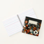 Carnet Fleur sauvage orange rustique aux accents dorés (Intérieur)