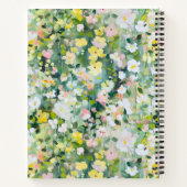 Carnet Fleur sauvage peint à la main vert personnalisé (Dos)
