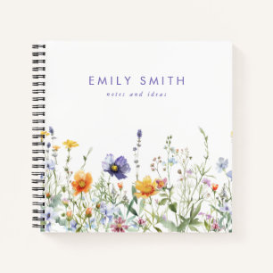 Carnet Fleur sauvage personnalisé