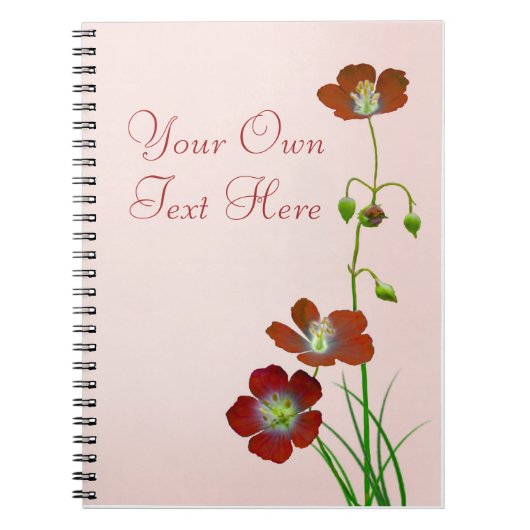Carnet Fleur sauvage rouge (Devant)