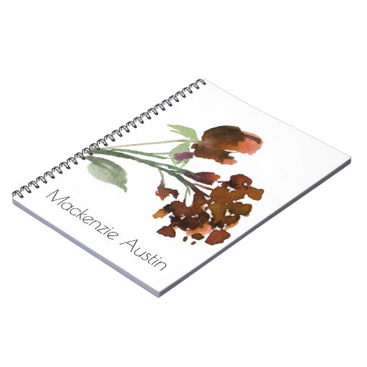 Carnet Fleur sauvage | Terracotta Orange Bohemian Custom (Côté gauche)